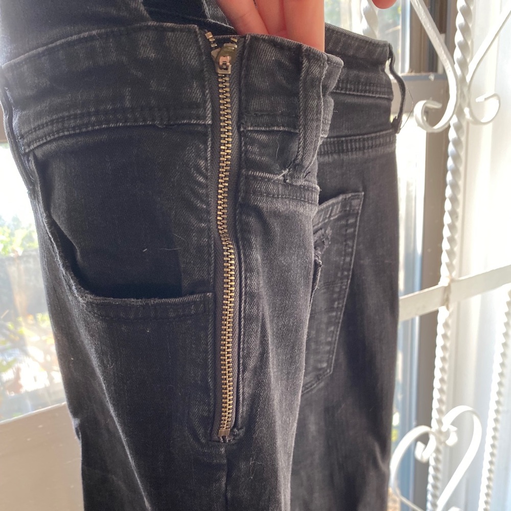 High wasted skinny black overalls - Picture 4 of 5